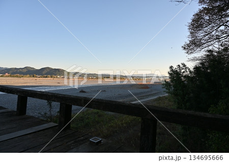 蓬莱橋　朝　島田市 134695666