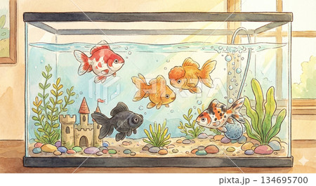 水槽の中の、金魚 134695700