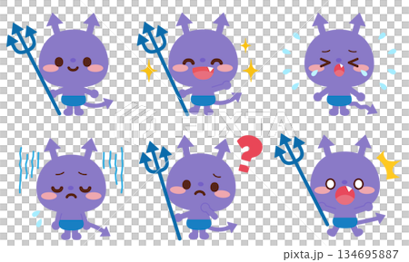 Bacteria character facial expression 134695887