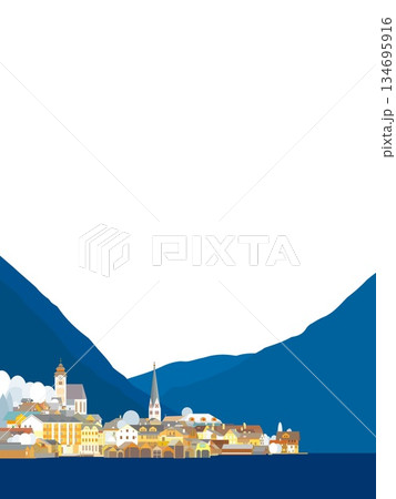 ハルシュタット hallstatt ザルツカンマ―グート オーストリア 冬風景 ハルシュタット hallstatt ザルツカンマ―グート オーストリア 冬風景 134695916