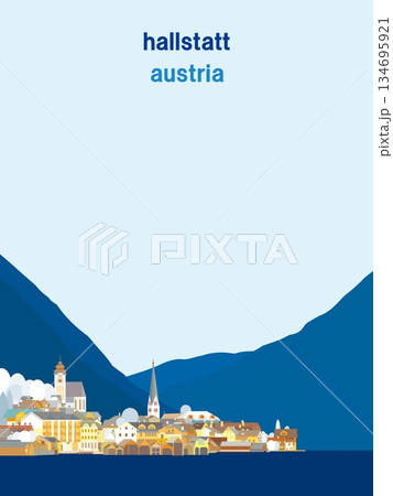 ハルシュタット　hallstatt　ザルツカンマ―グート　オーストリア　冬風景 134695921