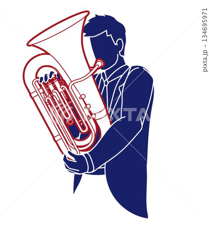 Tuba Musician Orchestra Instrument Cartoon Graphic Vector Tuba Musician Orchestra Instrument Cartoon Graphic Vector 134695971