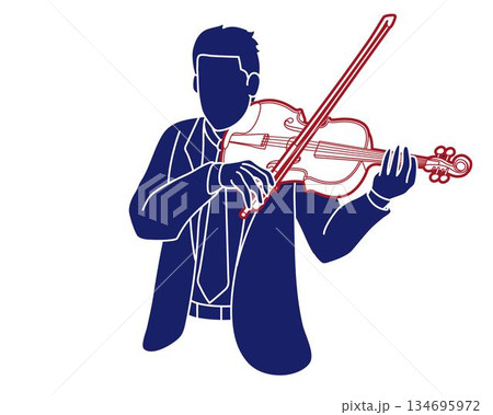 Violin Musician Orchestra Instrument Cartoon Graphic Vector 134695972