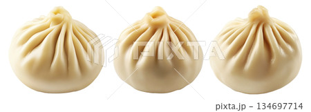 Steamed dumpling Xiao Long Bao with pleated top isolated on white background, concept of Asian traditional cuisine Steamed dumpling Xiao Long Bao with pleated top isolated on white background, concept of Asian traditional cuisine 134697714