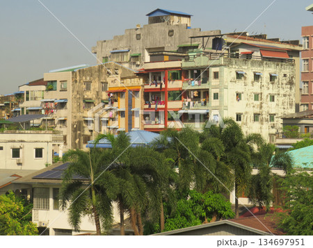 Apartment Buildings in Yangon, Myanmar Apartment Buildings in Yangon, Myanmar 134697951