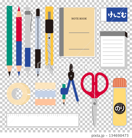 Stationery illustration set 134698473