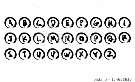 筆タッチの手描きのアルファベットのイラスト 134698639