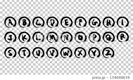 筆タッチの手描きのアルファベットのイラスト 134698639