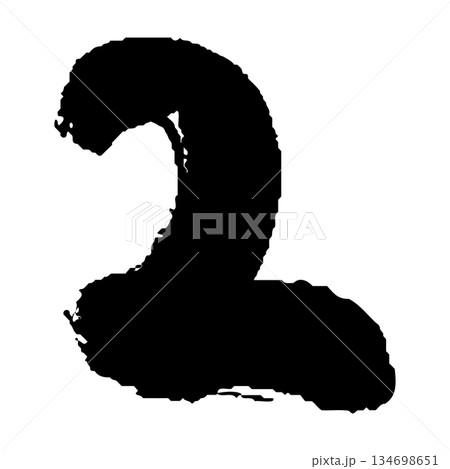 筆タッチの数字の2の手描きイラスト 134698651