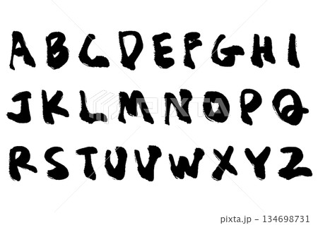 筆タッチの手描きのアルファベットのイラスト 134698731