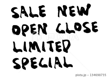 手描きの筆文字の文章セット 134698735