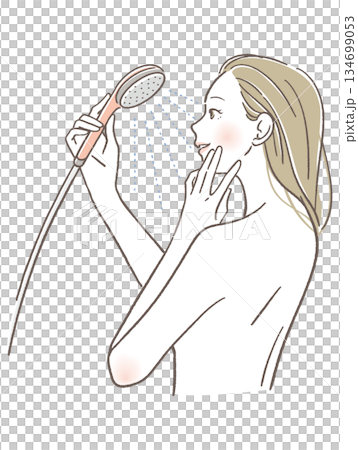 シャワーを浴びる女性 シャワーを浴びる女性 134699053