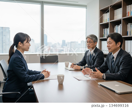 面接を受ける女性 134699316