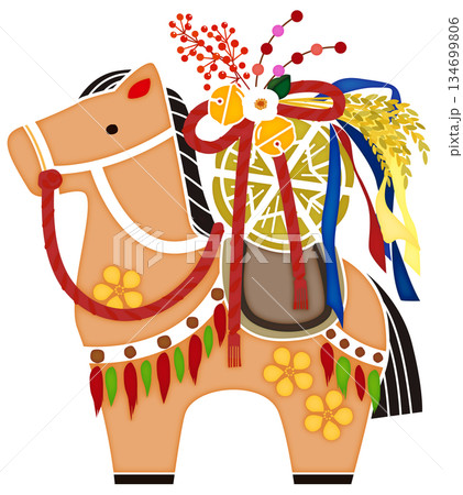 民芸風の馬の縁起物 民芸風の馬の縁起物 134699806