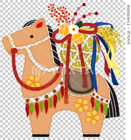 民芸風の馬の縁起物 民芸風の馬の縁起物 134699806