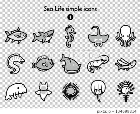 Simple icon sea creatures 1 134699814