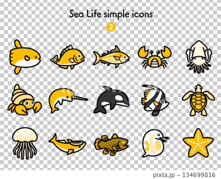 シンプルアイコン 海の生き物2 134699816