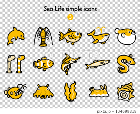 Simple icon sea creatures 3 134699819