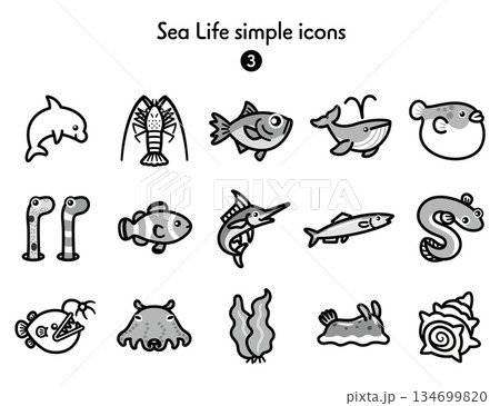 シンプルアイコン 海の生き物3 134699820