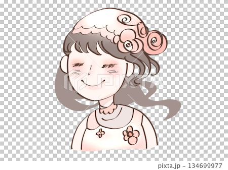 Illustration of a cute fluffy girl 134699977