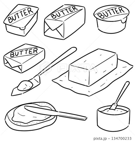vector set of butter 134700233