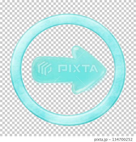 水彩風格的圓形箭頭圖標,蒂芬妮藍設計,象徵循環和更新,透明背景 水彩風格的圓形箭頭圖標,蒂芬妮藍設計,象徵循環和更新,透明背景 134700252