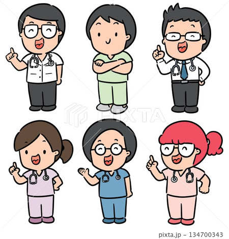 vector set of doctor vector set of doctor 134700343