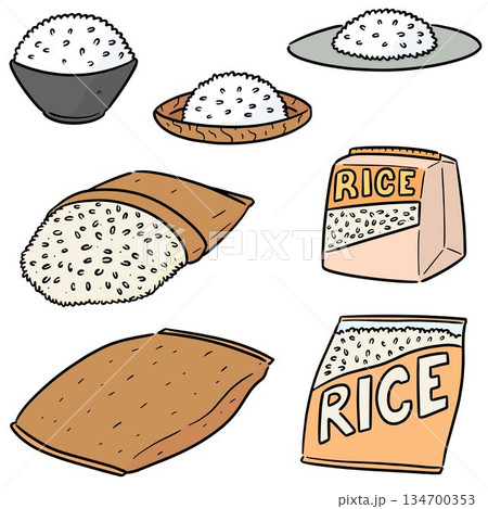 vector set of rice vector set of rice 134700353