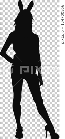 兔女郎剪影插畫集 134700956