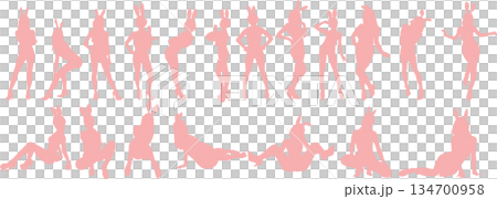 兔女郎剪影插畫集 134700958