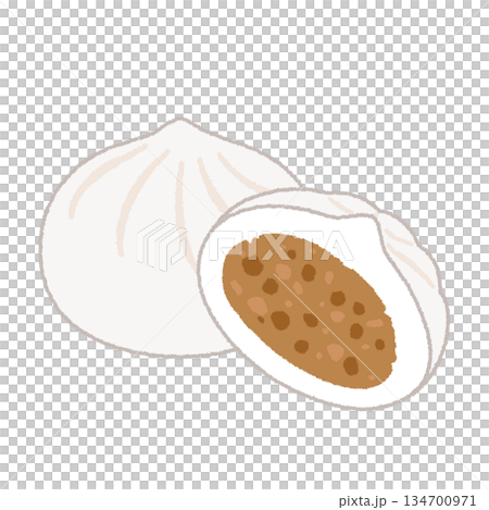 肉まん・豚まんのイラスト 134700971