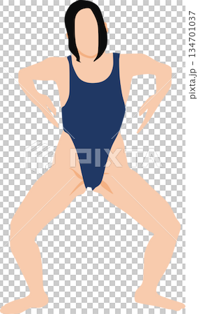 擺姿勢的女性剪影插圖 擺姿勢的女性剪影插圖 134701037