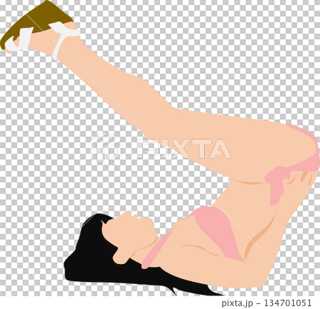 ポーズをとる女性のシルエットイラスト ポーズをとる女性のシルエットイラスト 134701051