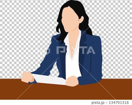 Illustration of a businesswoman doing office work 134701318