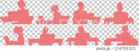 Illustration of a businesswoman doing office work 134701325