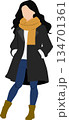 コートをきた女性のイラスト 134701361