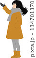 コートをきた女性のイラスト 134701370