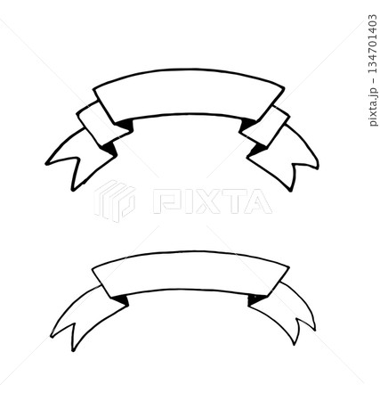 Hand drawn paper banner doodle 134701403