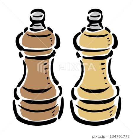 ペッパーミル　手描きイラスト 134701773