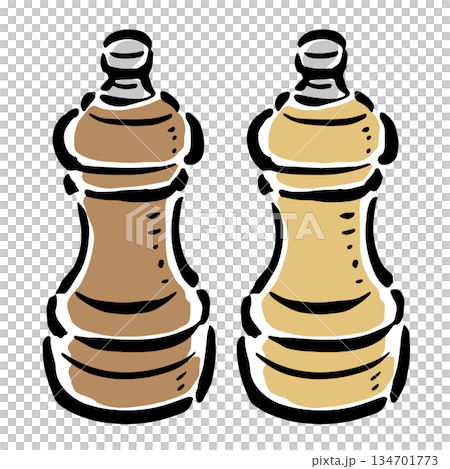 ペッパーミル　手描きイラスト 134701773