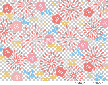 復古流行新年背景 海軍藍 134702740