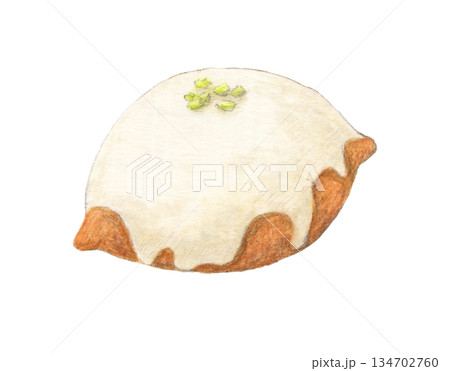 レモンケーキ 水彩色鉛筆イラスト レモンケーキ 水彩色鉛筆イラスト 134702760