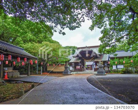 福岡県築上郡の八幡古表神社神門と手水舎 福岡県築上郡の八幡古表神社神門と手水舎 134703070