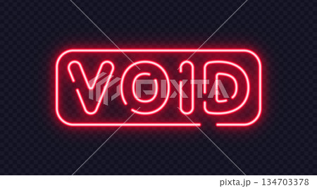 Red neon void sign with minimalist lettering, suitable for abstract concepts and sci-fi designs. Clean glow creates mysterious modern atmosphere. Red neon void sign with minimalist lettering, suitable for abstract concepts and sci-fi designs. Clean glow creates mysterious modern atmosphere. 134703378