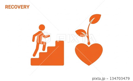 健康状態を表現したシンプルなアイコンセット（ベクター）2 134703479