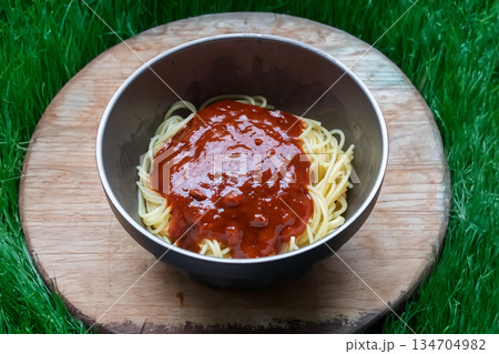 イタリアンパスタ　Typical Italian dish pasta (spaghetti) 134704982