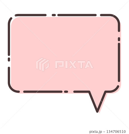 シンプルなピンク色の吹き出し シンプルなピンク色の吹き出し 134706510