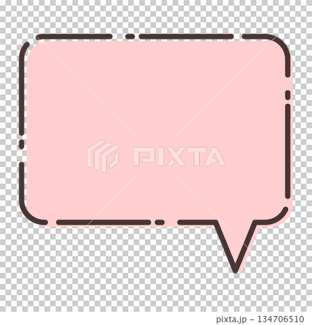 シンプルなピンク色の吹き出し シンプルなピンク色の吹き出し 134706510
