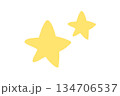 シンプルでかわいいポップな星のイラスト 134706537