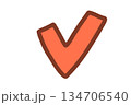 シンプルな明るい色のチェックマークのイラスト 134706540